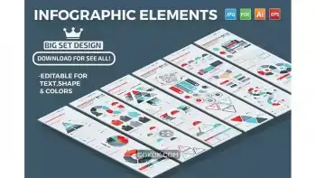 دانلود وکتور اینفوگرافیک Infographics Set