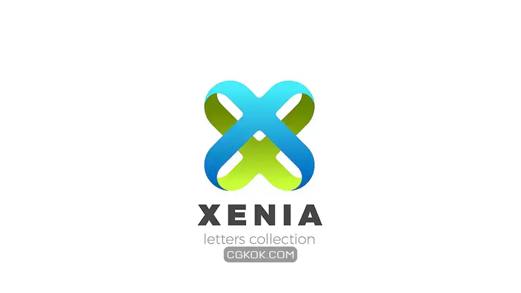 دانلود وکتور لوگو Letter X Logo design 3D Ribbon style