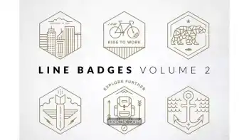 دانلود طرح لایه باز برچسب خطی Line Badges – Volume 2