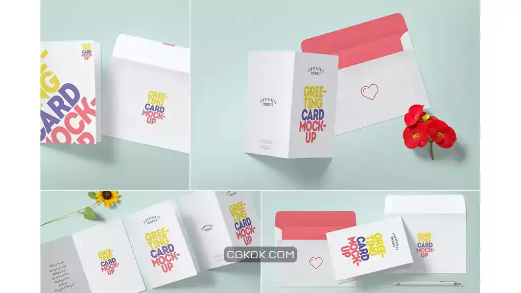 دانلود موکاپ کارت تبریک چند منظوره Multipurpose Greeting Card Mockups