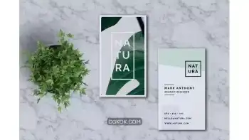 دانلود طرح لایه باز کارت ویزیت NATURA Business Card Template