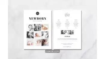 دانلود فایل لایه باز راهنمای قیمت گذاری عکاسی نوزاد Newborn Photography Pricing Guide Template