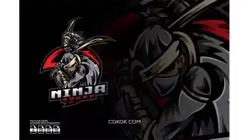 دانلود طرح لایه باز لوگو نینجا Ninja Esport Logo Template