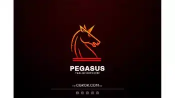 دانلود طرح لایه باز لوگو هنری Pegasus Line Art Logo