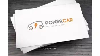 دانلود وکتور لوگو ماشین برقی Power Car Logo Template