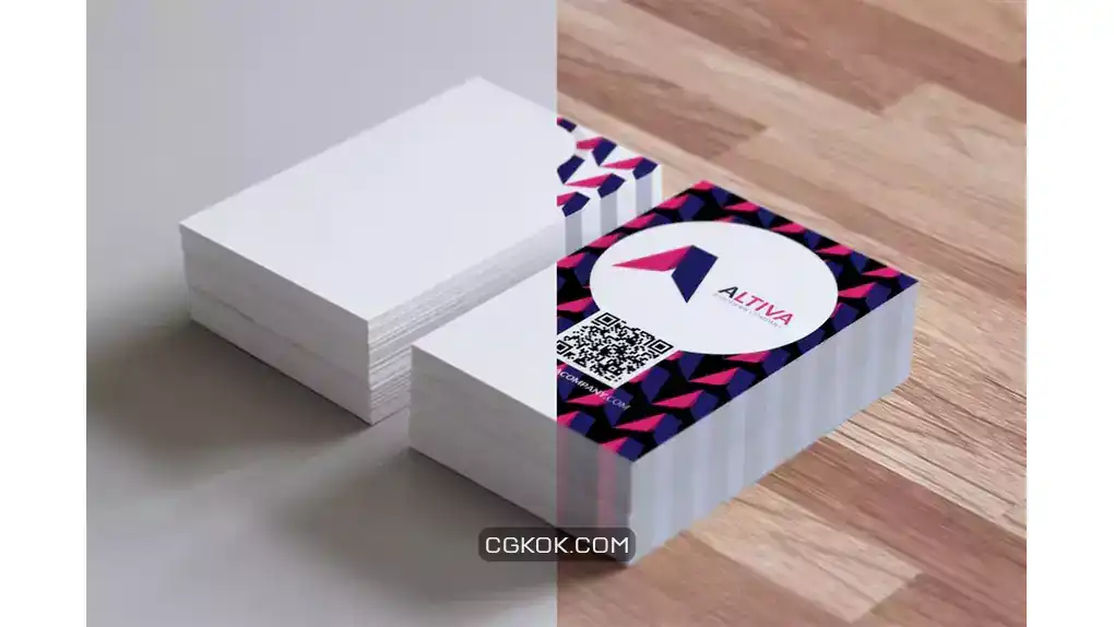 دانلود موکاپ کارت ویزیت Realistic Business Card Mockups for EU Size