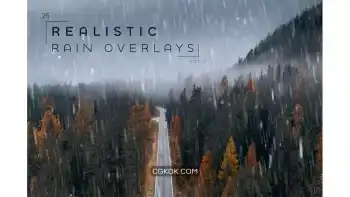 دانلود افکت باران واقعی روی عکس و تصاویر Realistic Rain Overlays Vol. 2