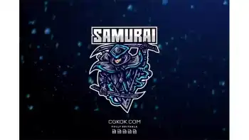 دانلود طرح لایه باز لوگو طلسم دو شمشیر سامورایی Samurai Double Swords Esport Mascot