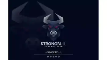 دانلود طرح لایه باز لوگو گاو نر Strong Bull Gradient Logo