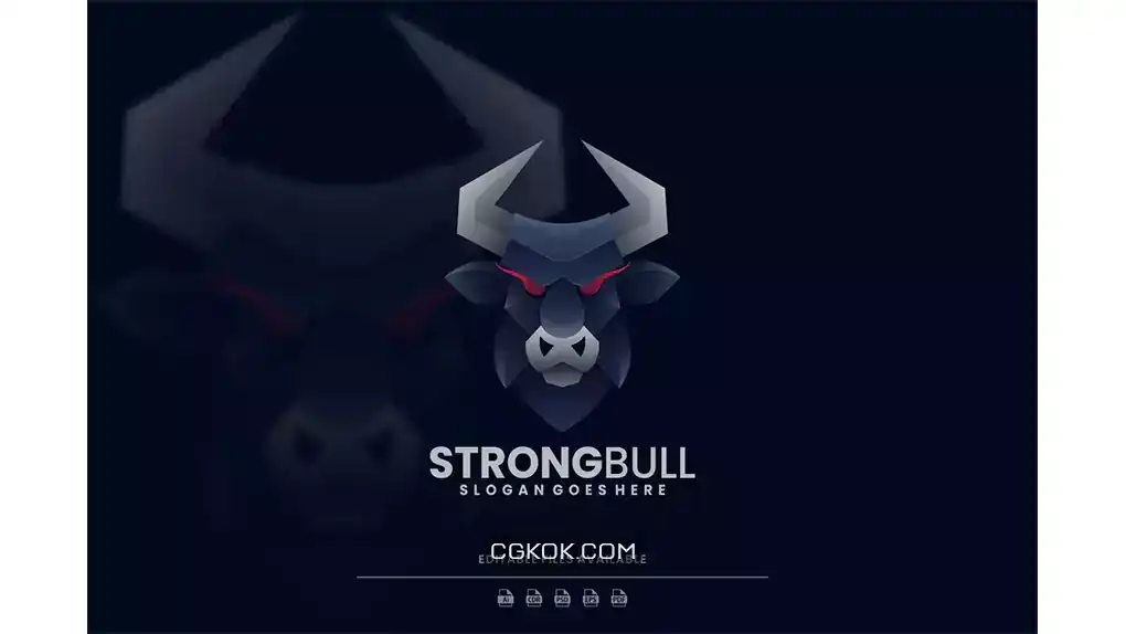 دانلود طرح لایه باز لوگو گاو نر Strong Bull Gradient Logo