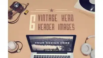 دانلود موکاپ تصاویر قهرمان قدیمی Vintage Hero Header Images