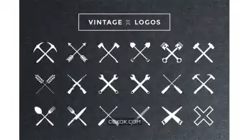 دانلود طرح لایه باز لوگو قدیمی Vintage X Logos