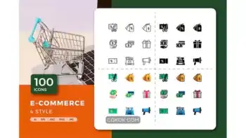 دانلود آیکون تجارت الکترونیک E-Commerce Icons