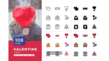 دانلود آیکون ولنتاین Valentine icons