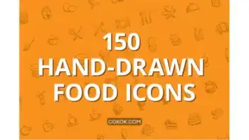 دانلود آیکون غذا hand-drawn food icons