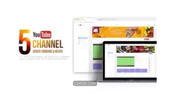 دانلود طرح لایه باز کاور کانال یوتیوب آشپزی و سلامتی Cooking & Health-Youtube Banners Template