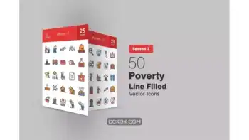 دانلود آیکون فقر Poverty Filled Line Icons