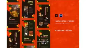 دانلود طرح لایه باز استوری اینستاگرام پاییز Autumn Vibes Instagram Story