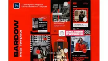 دانلود طرح لایه باز اینستاگرام Bardow Hypebeast Instagram Template
