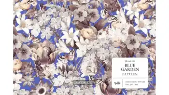 دانلود پترن باغ آبی Blue Garden Pattern