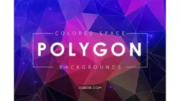 دانلود بک گراند چند ضلعی فضایی رنگارنگ Colorful Space Polygon Backgrounds