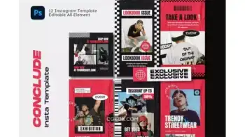 دانلود طرح لایه باز اینستاگرام فشن Conclude Fashion Instagram Template