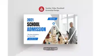 دانلود طرح لایه باز کاور ویدیو یوتیوب آموزش و پرورش Education School Admission YouTube Video Thumbnail