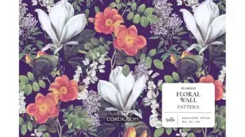 دانلود پترن گل Floral Wall Pattern