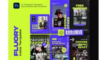 دانلود طرح لایه باز اینستاگرام Fluory Fashion Instagram Template