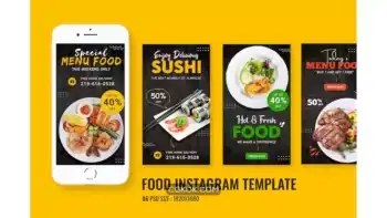 دانلود طرح لایه باز استوری اینستاگرام تبلیغات غذا Food Promo Instagram Story