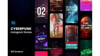 دانلود طرح لایه باز استوری اینستاگرام Glitch Instagram Stories