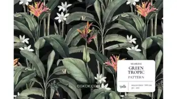 دانلود پترن گیاهان گرمسیری سبز Green Tropic