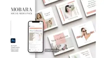 دانلود طرح لایه باز پست اینستاگرام Mobara Instagram