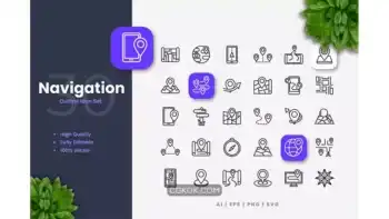 دانلود آیکون جهت یابی Navigation Outline Icons