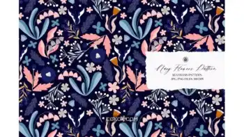 دانلود پترن گل Navy Flowers Pattern