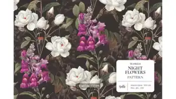 دانلود پترن گل های شب Night Flowers
