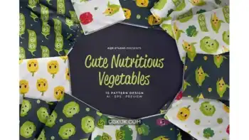 دانلود پترن سبزیجات مغذی Nutritious Vegetables – Seamless Pattern