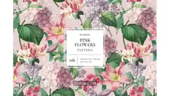 دانلود پترن گل صورتی Pink Flowers