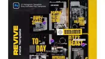 دانلود طرح لایه باز اینستاگرام Revive Instagram Template