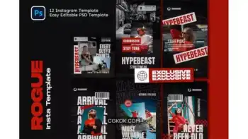دانلود طرح لایه باز اینستاگرام Rogue Hypebeast Instagram Template