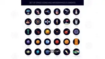 دانلود آیکون فضا Space – modern flat design icon set