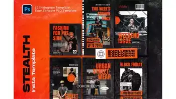 دانلود طرح لایه باز اینستاگرام Stealth Hypebeast Instagram Template