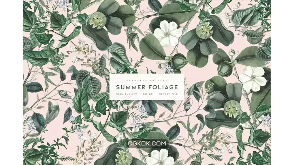 دانلود پترن شاخ و برگ تابستانی Summer Foliage