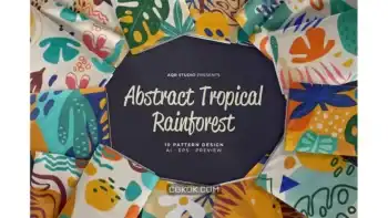 دانلود پترن جنگل های استوایی Tropical Rainforest – Seamless Pattern