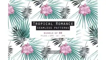 دانلود پترن گل های گرمسیری Tropical Romance Patterns Bundle