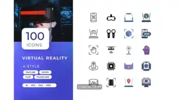 دانلود آیکون واقعیت مجازی Virtual Reality Icons