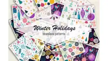 دانلود پترن تعطیلات زمستانی Winter holidays seamless patterns