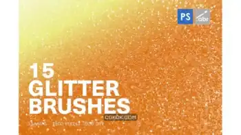 دانلود براش کاغذ براق فتوشاپ Glitter Paper Photoshop Stamp Brushes