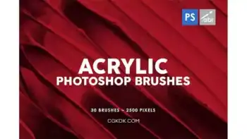 دانلود براش بافت آکریلیک فتوشاپ Acrylic Photoshop Stamp Brushes Vol. 2
