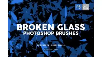 دانلود براش شیشه شکسته فتوشاپ Broken Glass Photoshop Stamp Brushes Vol. 1
